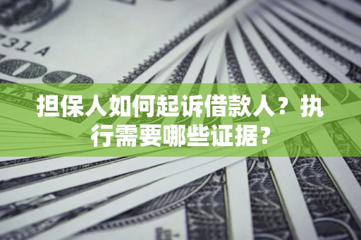 武汉担保人如何起诉借款人？执行需要哪些证据？