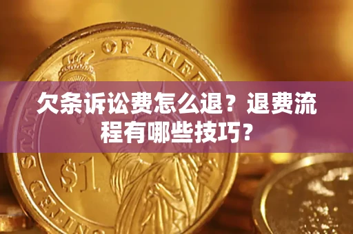 武汉欠条诉讼费怎么退？退费流程有哪些技巧？