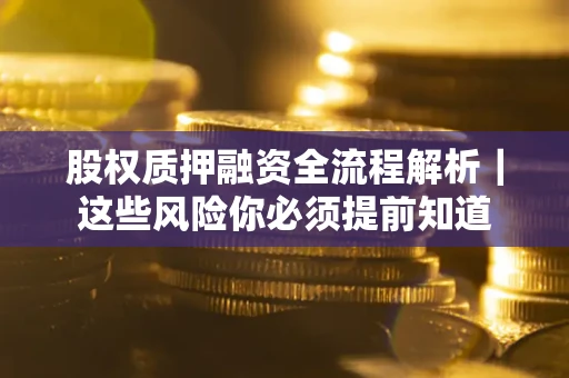 武汉股权质押融资全流程解析｜这些风险你必须提前知道