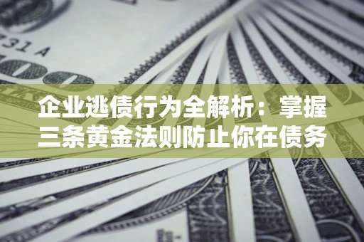 武汉企业逃债行为全解析：掌握三条黄金法则防止你在债务乱局中“踩雷”
