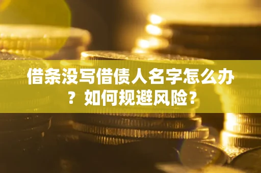 武汉借条没写借债人名字怎么办？如何规避风险？