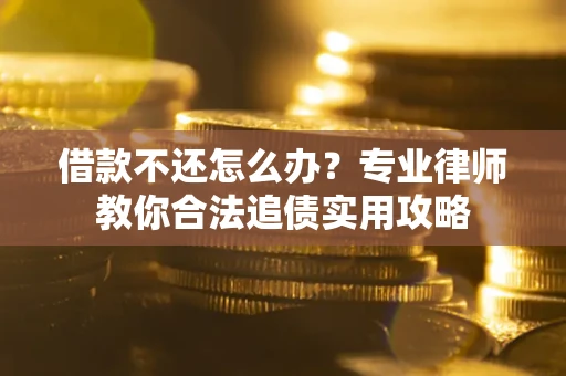 武汉借款不还怎么办？专业律师教你合法追债实用攻略